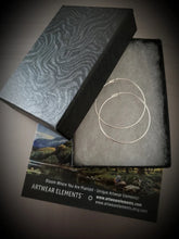 Load image into Gallery viewer, Artwear Elements® Pure 925 Sterling Silver hoops, Handmade silver hoop earrings