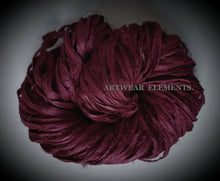 Load image into Gallery viewer, Recycled Sari Silk, Urban Bordeaux, Deep Maroon, 5 Yards, Sari Yarn, ArtWear Elements