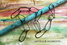 Load image into Gallery viewer, Handmade Black Steel Necklace Chain, Linked Art Chain & Hook, ArtWear Elements®