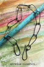 Load image into Gallery viewer, Handmade Black Steel Necklace Chain, Linked Art Chain & Hook, ArtWear Elements®