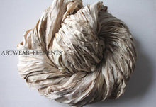 Load image into Gallery viewer, Off White Ivory Mix, Undyed Recycled Sari Silk, Artwear Elements