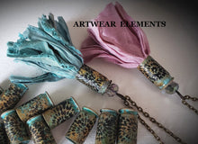 Load image into Gallery viewer, Tassel Necklaces, Vintage Zinnia, Primitive Art Jewelry, Tassels, ArtWear Elements