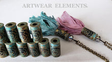 Load image into Gallery viewer, Tassel Necklaces, Vintage Zinnia, Primitive Art Jewelry, Tassels, ArtWear Elements