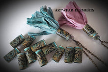 Load image into Gallery viewer, Tassel Necklaces, Vintage Zinnia, Primitive Art Jewelry, Tassels, ArtWear Elements