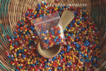 Load image into Gallery viewer, Multicolored Glass Crow Beads, Vintage Glass Beads, 4.5mm, Mixed Beads, ArtWear Elements