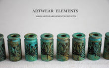 Load image into Gallery viewer, Primitive Bead Caps, Vintage Fields, Art Shells, .45, .40, 9mm, Tassel Bead Caps, ArtWear Elements