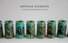 Load image into Gallery viewer, Primitive Vintage Feilds Art Shells, Tassel Bead Caps, Art Casings