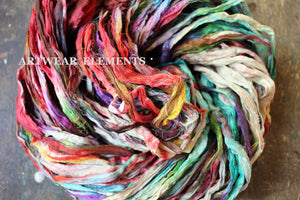 Multicolored Recycled Sari Silk, Custom Dyed, ArtWear Elements