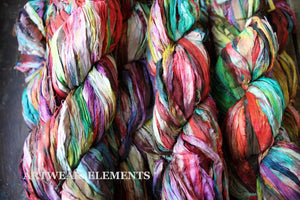 Multicolored Recycled Sari Silk, One of a kind Sari Silk, ArtWear Elements