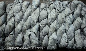 Recycled Sari Silk, Gray Goose, Recycled Gray Sari Silk, Ribbon, ArtWear Elements