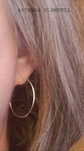 Artwear Elements® Pure 925 Sterling Silver hoops, Handmade silver hoop earrings