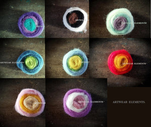 WOoL Roving, 100% Multi-Colored Wool Roving Roll, Spinning Fiber, Art Supply, Artwear Elements