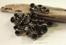Load image into Gallery viewer, Rhinestone Rondelle Spacer Bead Lots, Brass, Silver, Mixed, Hand Ox Or Plain, Artwear Elements
