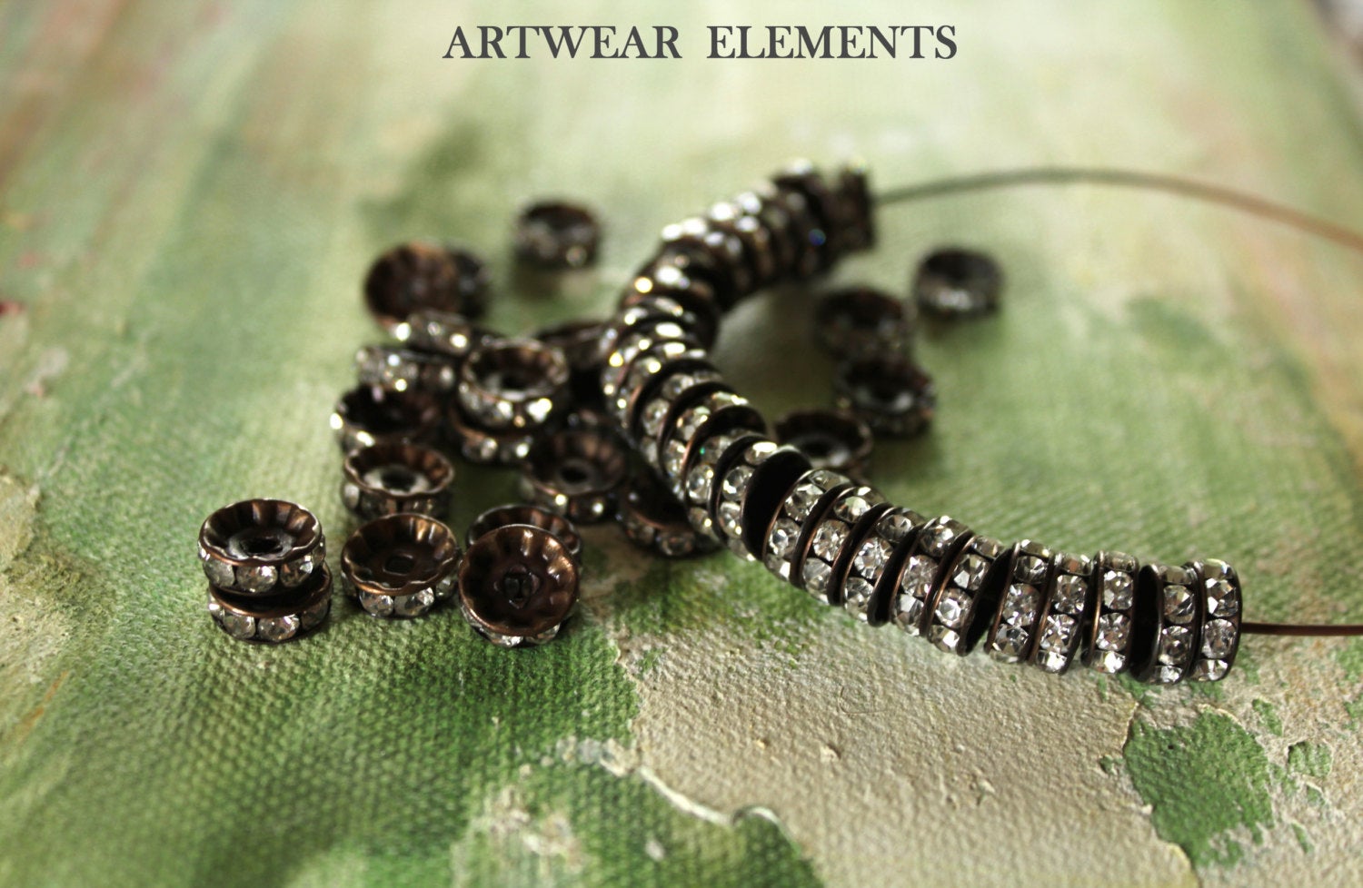 Rhinestone Rondelle Spacer Bead Lots, Brass, Silver, Mixed, Hand Ox Or –  ArtWear Elements®