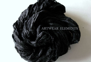 Recycled Sari Silk, Art Deco Black, Artwear Elements