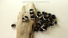 Load image into Gallery viewer, Rhinestone Rondelle Spacer Bead Lots, Brass, Silver, Mixed, Hand Ox Or Plain, Artwear Elements
