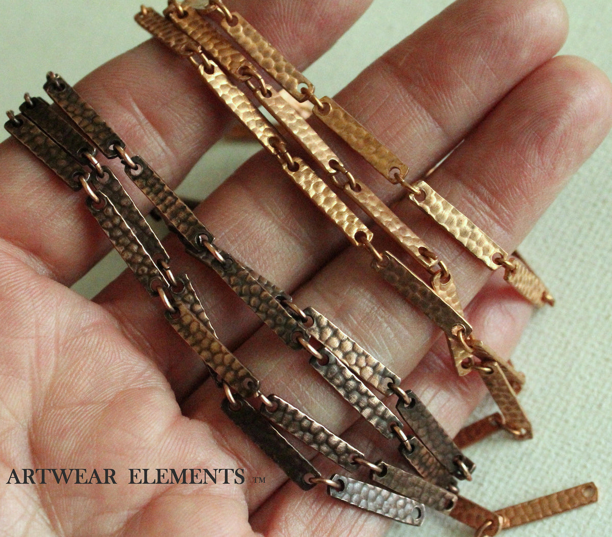 Bar Chain, Vintage Copper Textured Chain, ArtWear Elements – ArtWear ...