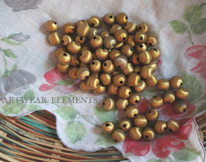 Vintage Brass Textured Beads, 11mm, Sold Per 5, Brass Beads, ArtWear Elements