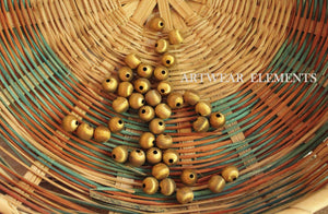 Vintage Brass Textured Beads, 11mm, Sold Per 5, Brass Beads, ArtWear Elements