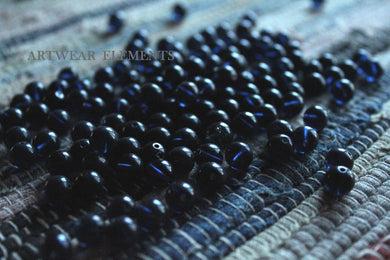 Vintage Semi Opaque Dark Blue Beads, 8mm, ArtWear Elements