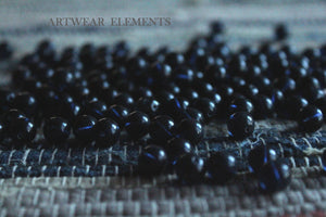 Vintage Semi Opaque Dark Blue Beads, 8mm, Sold Per 5, Beads, ArtWear Elements®