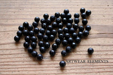 Load image into Gallery viewer, Vintage Jet Black Glass Beads, 8mm, Jewelry Supplies, ArtWear Elements
