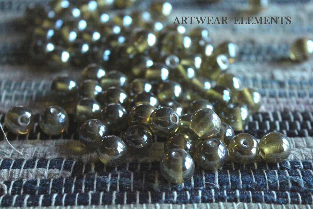 Vintage Green Honey Iridescent Beads, 10mm, ArtWear Elements