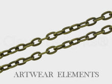 Load image into Gallery viewer, Antique Vintage Green Cable Chain, 3mm x 4mm Oval Links, Bulk Chain, ArtWear Elements
