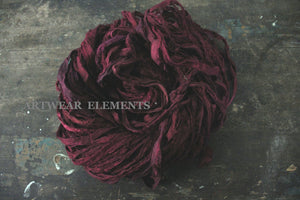 Recycled Sari Silk, Urban Bordeaux, Deep Maroon, 5 Yards, Sari Yarn, ArtWear Elements