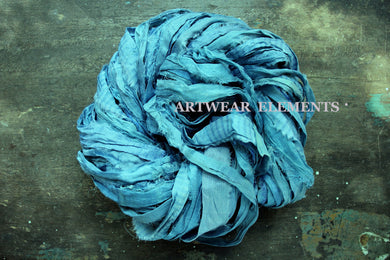 Recycled Sari Silk, Arctic Blue Mix, ArtWear Elements