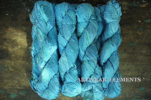 Recycled Sari Silk, Arctic Blue Mix, Sold Per 5 Yds, ArtWear Elements