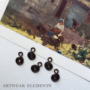 Handmade Scroll Dangle Findings, Per 5, Scrolls, Jewelry Components, Findings, ArtWear Elements®