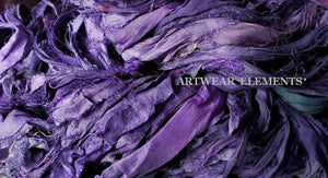 Clemson Purple Mix, Fair Trade, 5 Yards, Dark Purple Sari Silk, Purple Silk, Artwear Elements®