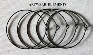 BANGLE BRACELET KIT, Set of 5 With Your Choice Of Silk Ribbons, Wire Blank Hoops, ArtWear Elements